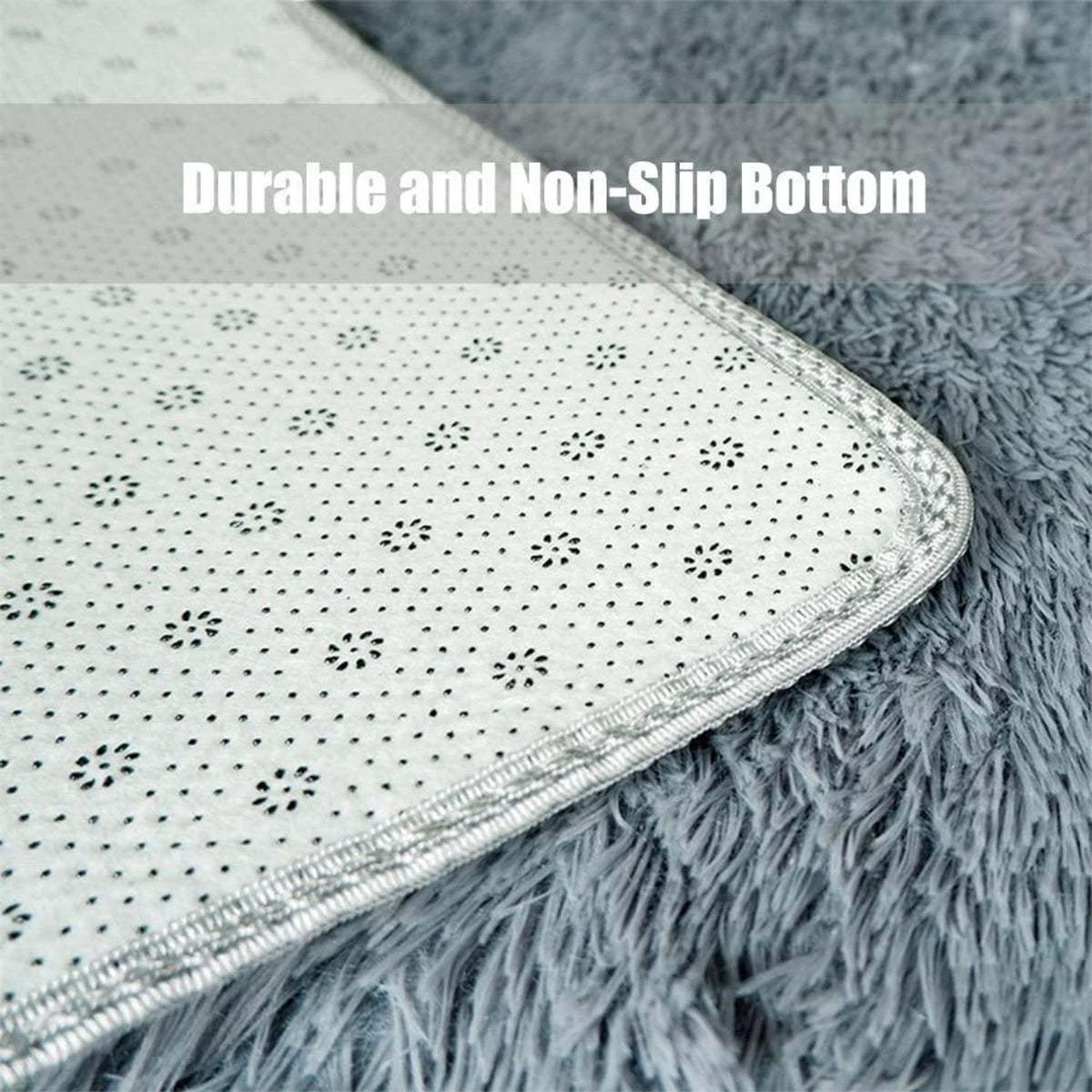Flauschiger Shaggy Teppich Wohnzimmer 200x250cm Khaki