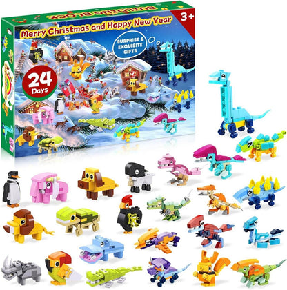 Weihnachts-Adventskalender 2024 Bauklötze Set 24 Pcs Kids Cute Bricks
