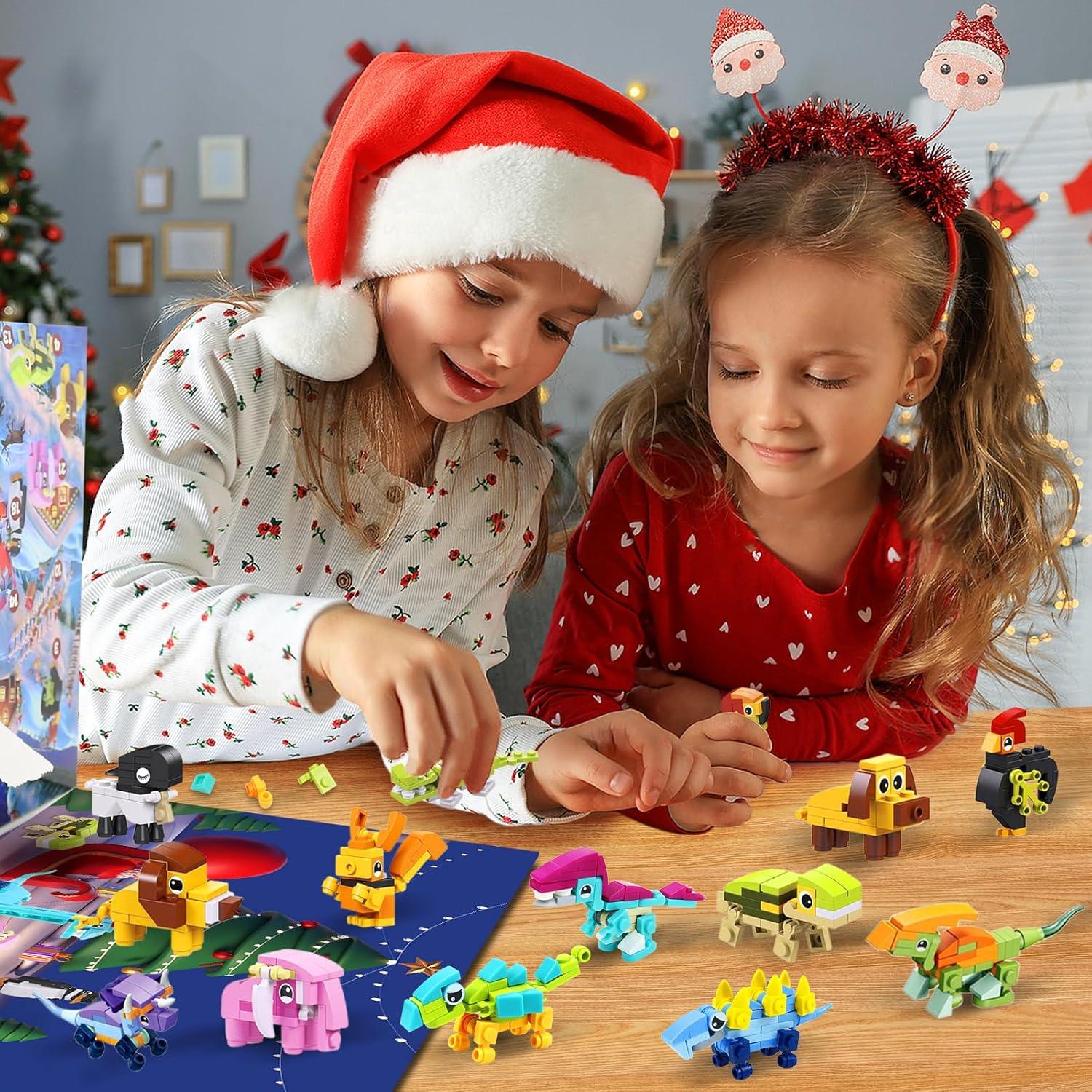 Weihnachts-Adventskalender 2024 Bauspielzeug 24-teiliges Set für Kinder 6-12 Jahren multi-color