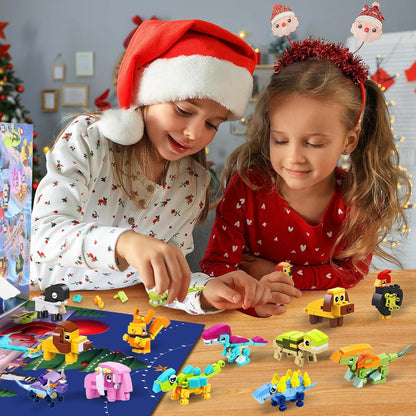 Weihnachts-Adventskalender 2024 Bauspielzeug 24-teiliges Set für Kinder 6-12 Jahren multi-color