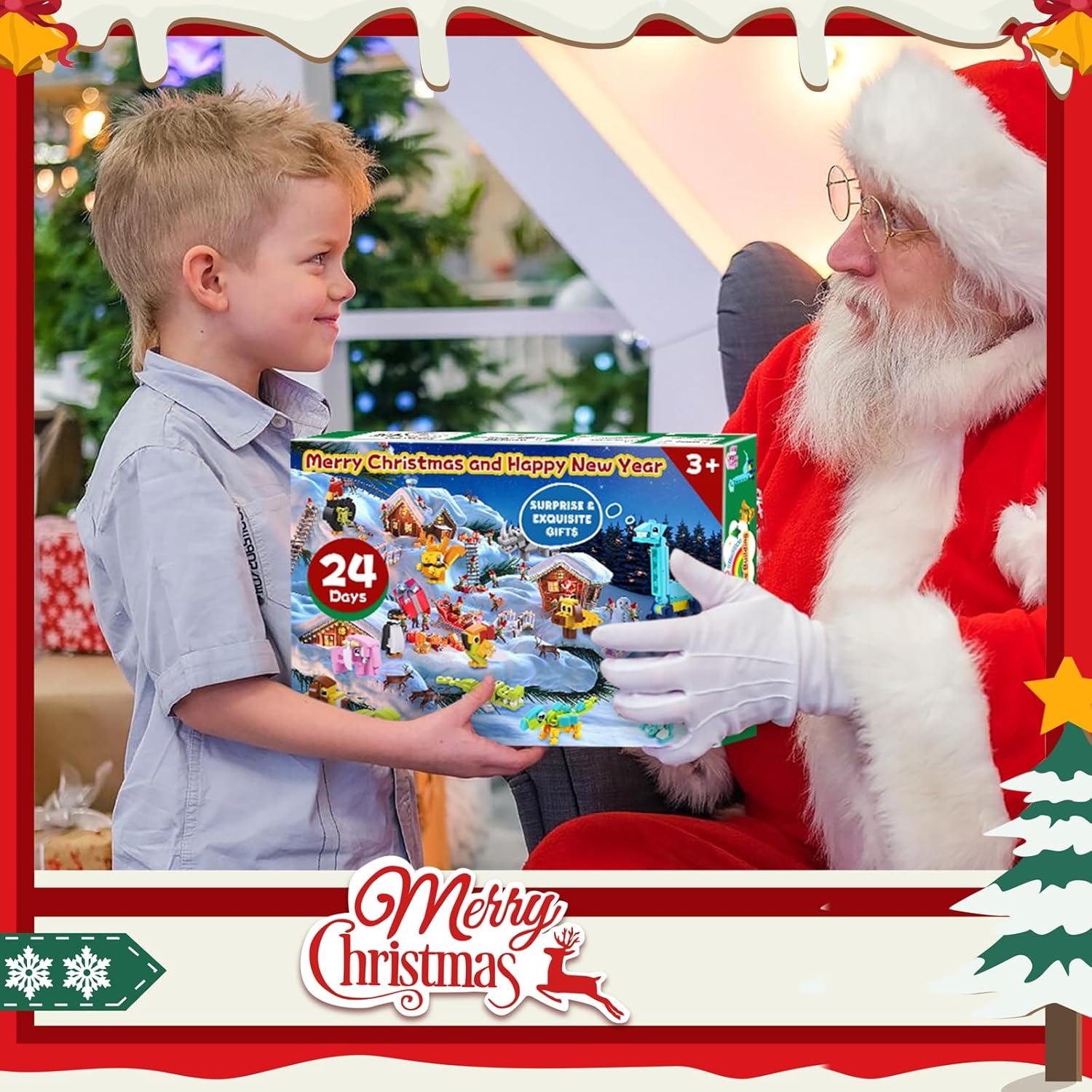 Adventskalender 2024 Bauspielzeug Kinder Weihnachts Mini Bricks
