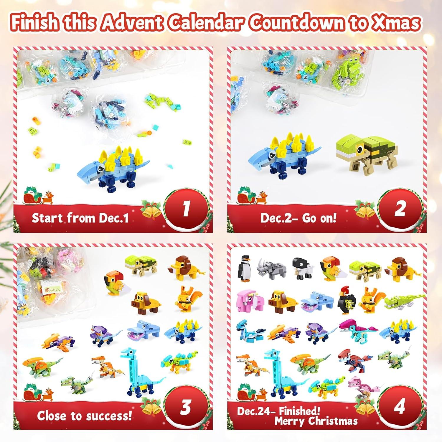 Adventskalender 2024 Bauspielzeug Kinder Weihnachts Mini Bricks