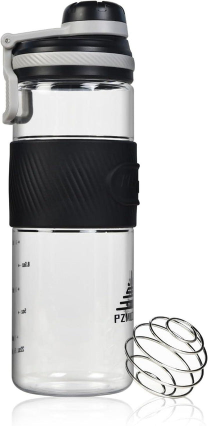 Protein Shaker 650ml Schwarz Fitness Eiweißshaker auslaufsicher BPA-frei
