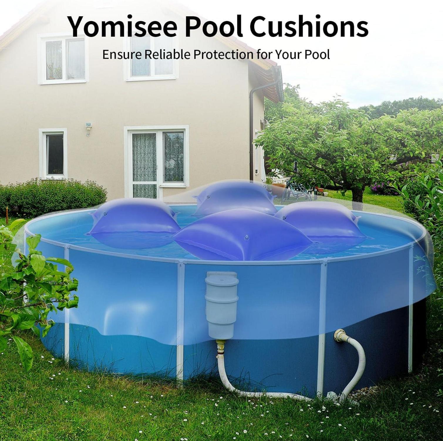 Großes Poolkissen Winter 120x120 cm PVC Luftkissen Poolabdeckung