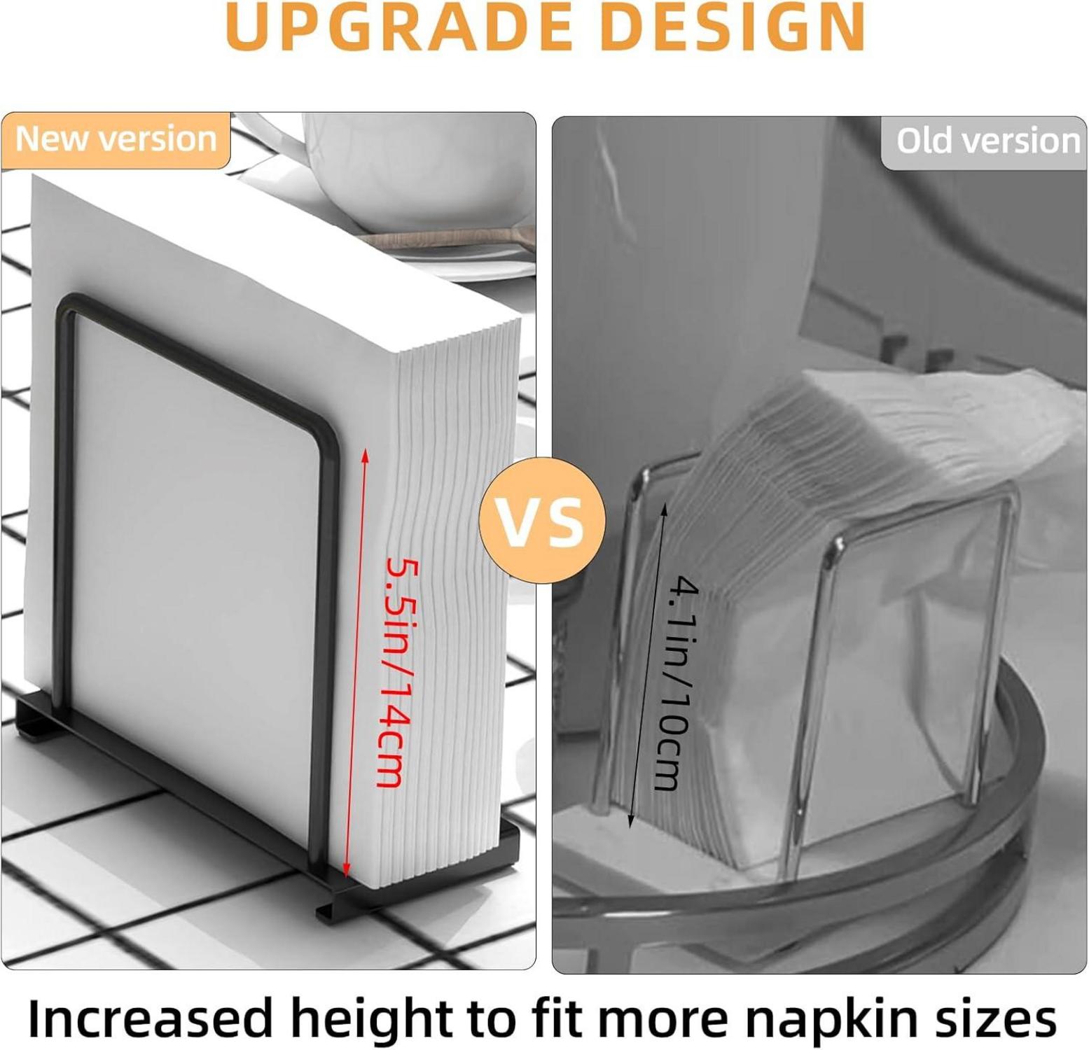 STWWO Serviettenhalter Schwarz Metall 14cm Küchenzubehör Tisch Dekorieren