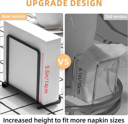 STWWO Serviettenhalter Schwarz Metall 14cm Küchenzubehör Tisch Dekorieren