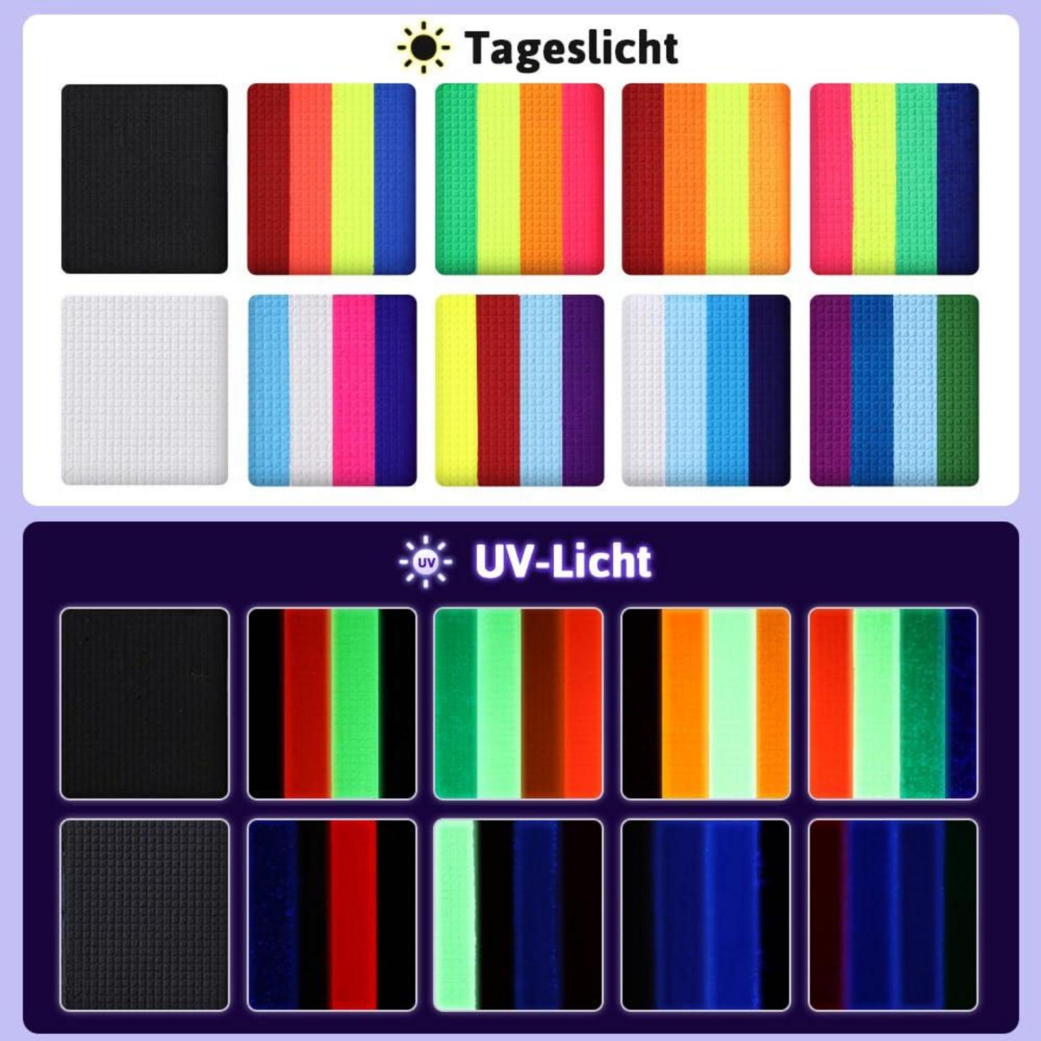 Gesichtsfarben Set UV Bodypainting Faschingsschminke Face Paint