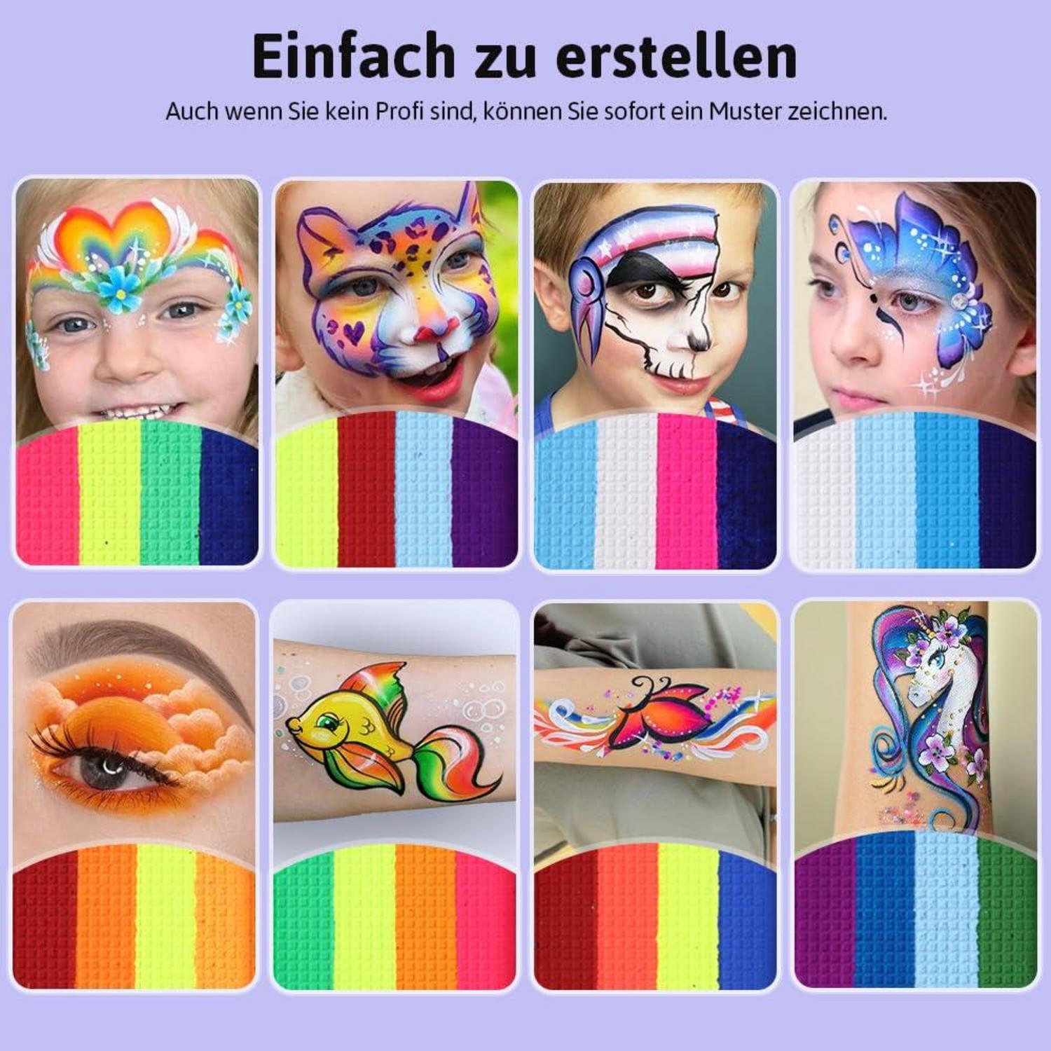 Gesichtsfarben Kinderschminke UV Bodypainting Fasching