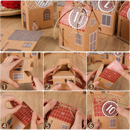 ARTESTAR Adventskalender 24 Häuser DIY Weihnachtsbastelset
