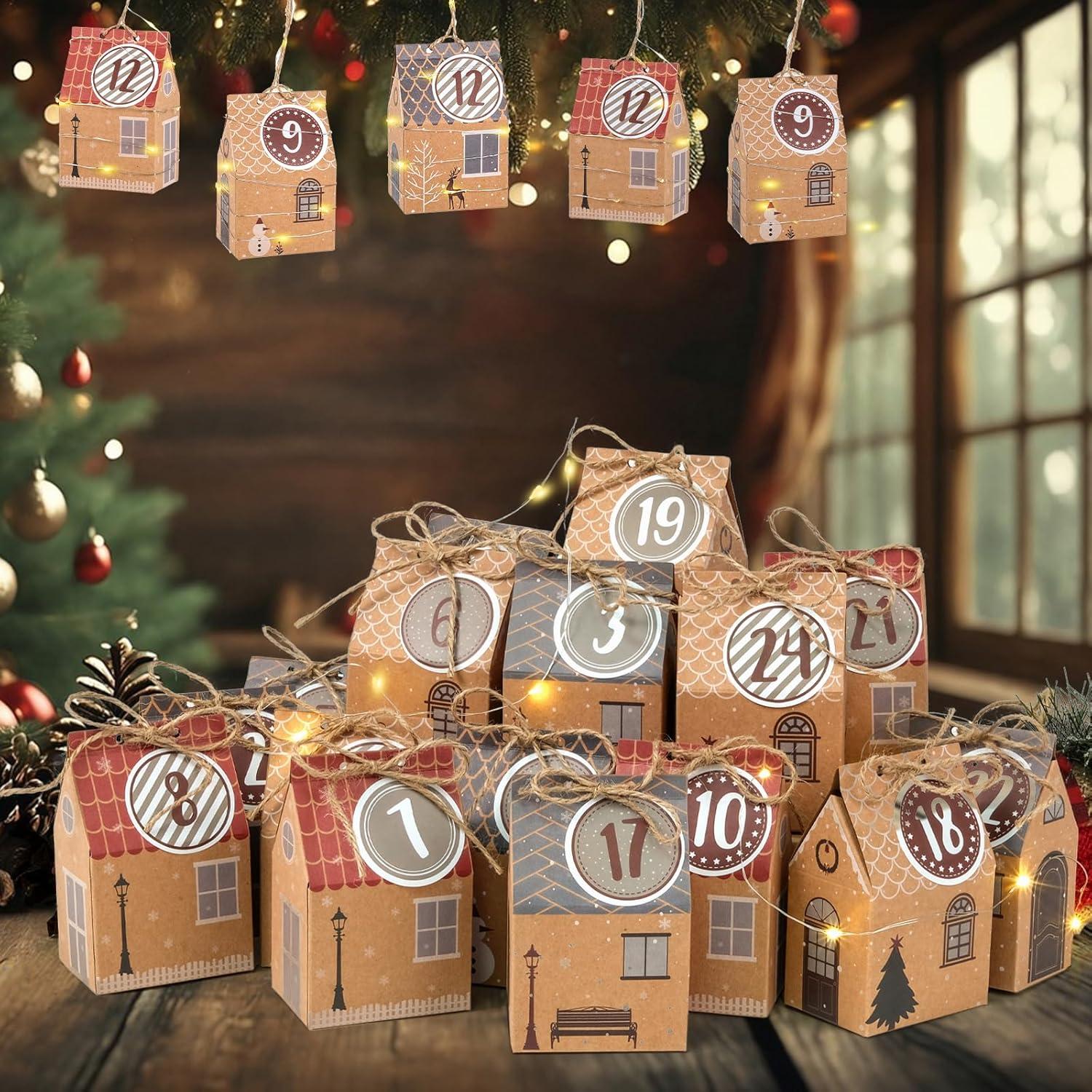 ARTESTAR Adventskalender DIY 24 Häuser zum Befüllen, Weihnachtskalender