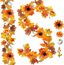 Herbstgirlande Blätter Kürbis Sonnenblumen Girlande 2er Set