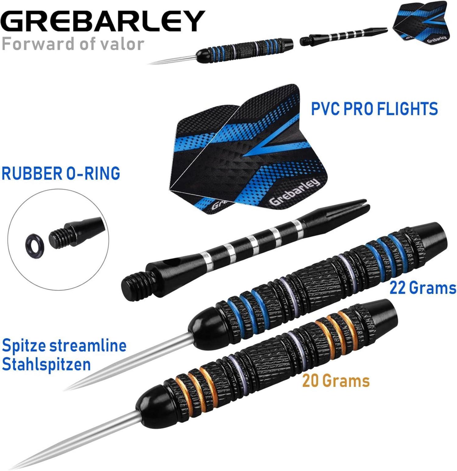 Dartpfeile Profi Steeldarts Aluminium 18 Flights 20 Orings