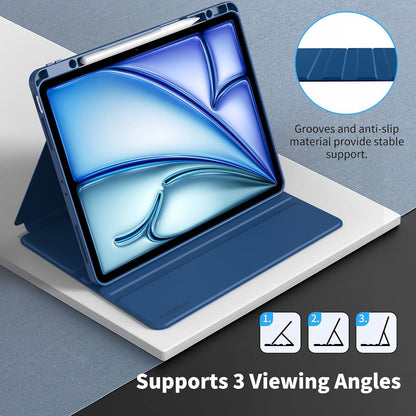 iPad Air 13 Zoll M2 2024 Schutzhülle Folio Ständer Meeresblau