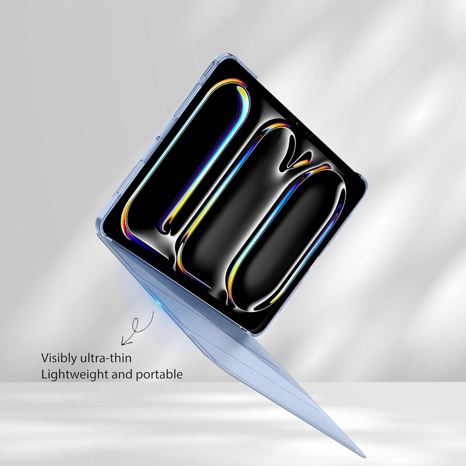EasyAcc iPad Pro 11 Zoll Hülle M4 - Ultra Dünn Matt Schutzhülle Nebelblau