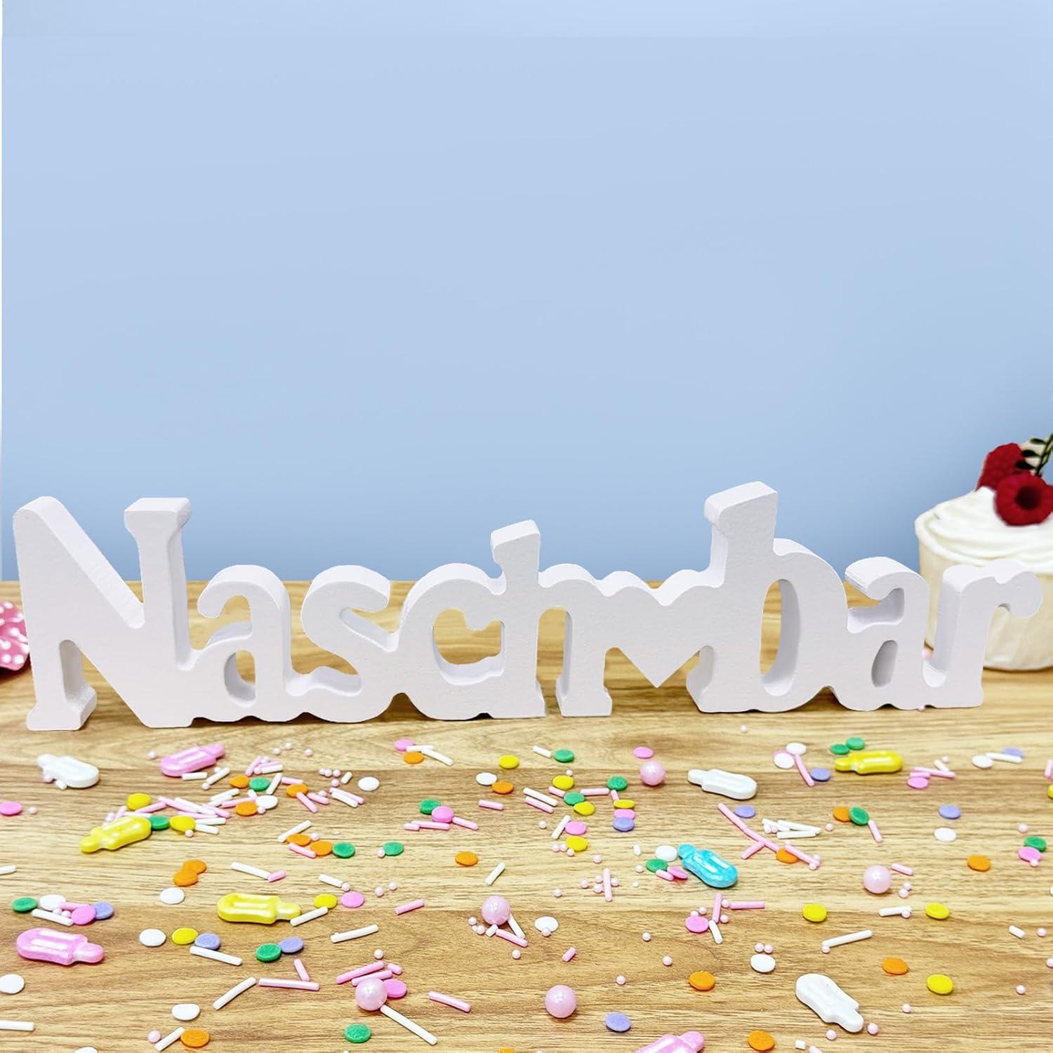 Candy Bar Deko Weißer Holzschriftzug für Hochzeiten und Partys