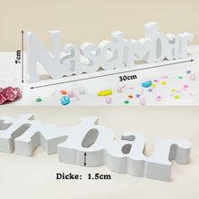 Weiße Candy Bar Deko aus Holz 30x7x1.5cm - Ideal für