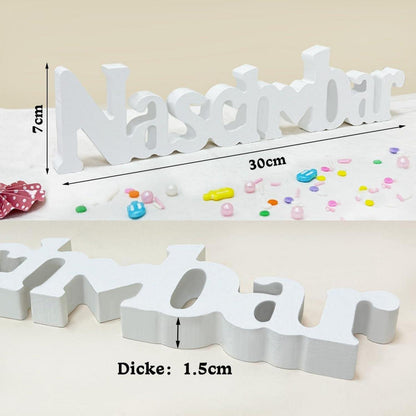 Weiße Candy Bar Deko aus Holz 30x7x1.5cm - Ideal für