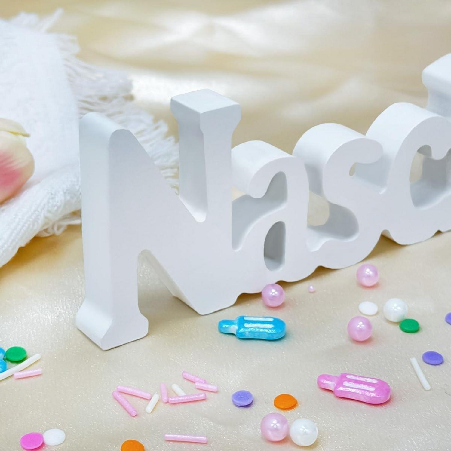 Candy Bar Deko Weißer Holzschriftzug für Hochzeiten und Partys