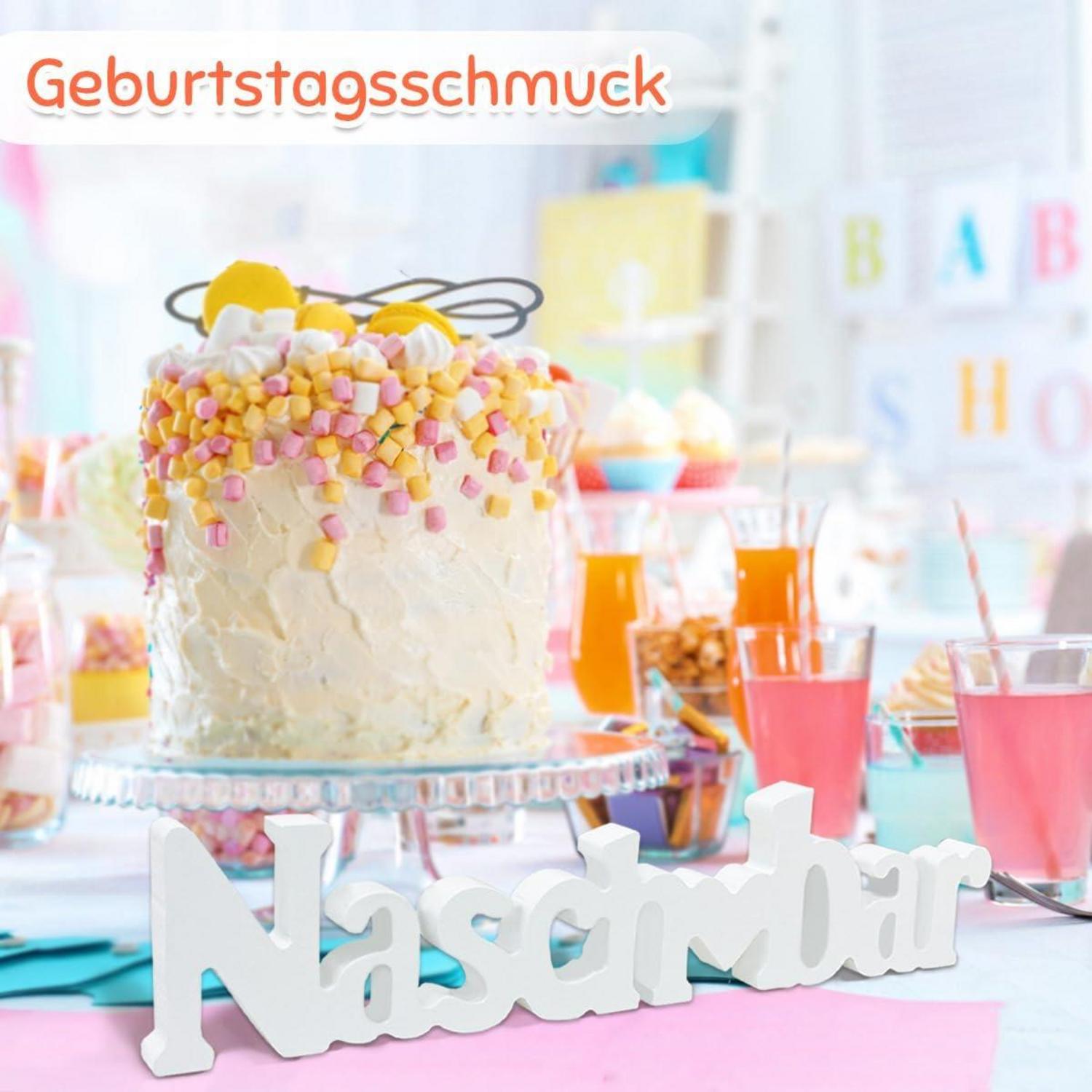 Candy Bar Holzschild Dekoschriftzug Tischdekoration Hochzeit Party 30x7x1.5cm