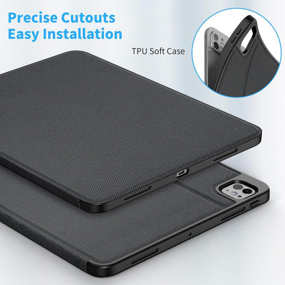 EasyAcc iPad Pro 13 M4 Hülle 2024 Schwarz Folio Ständer Magnet Auto