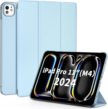 iPad Pro 11 Zoll M4 Hülle 2024 Ultra Dünn Matt Rückseite Himmelblau