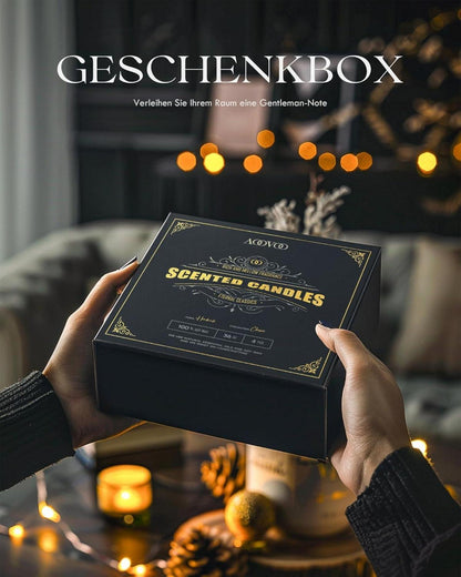 AOOVOO Duftkerzen-Set für Männer - 4 Stück im Glas, Sojawachs, Geschenk für Ihn