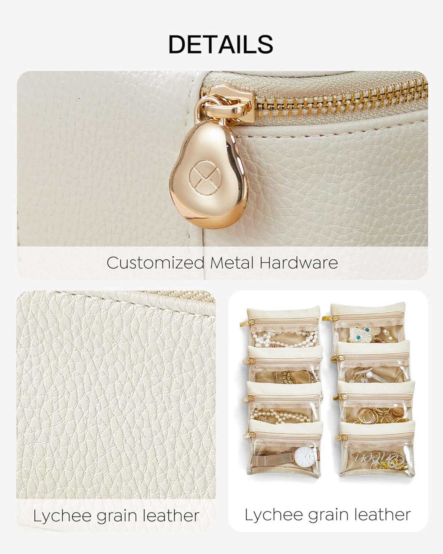 Vlando Schmuckkasten mit 8 Schmuckbeutel aus Leder