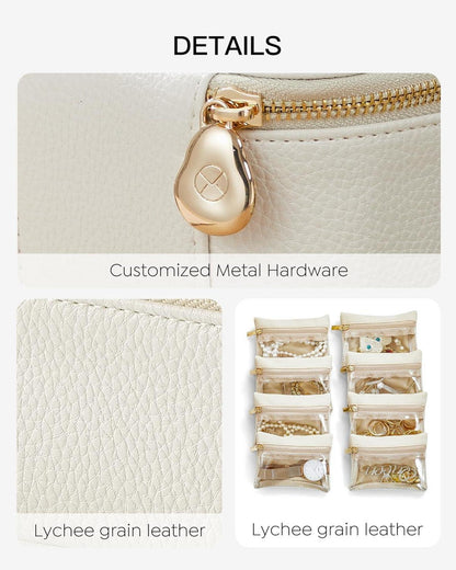 Vlando Schmuckkasten mit 8 Schmuckbeutel aus Leder