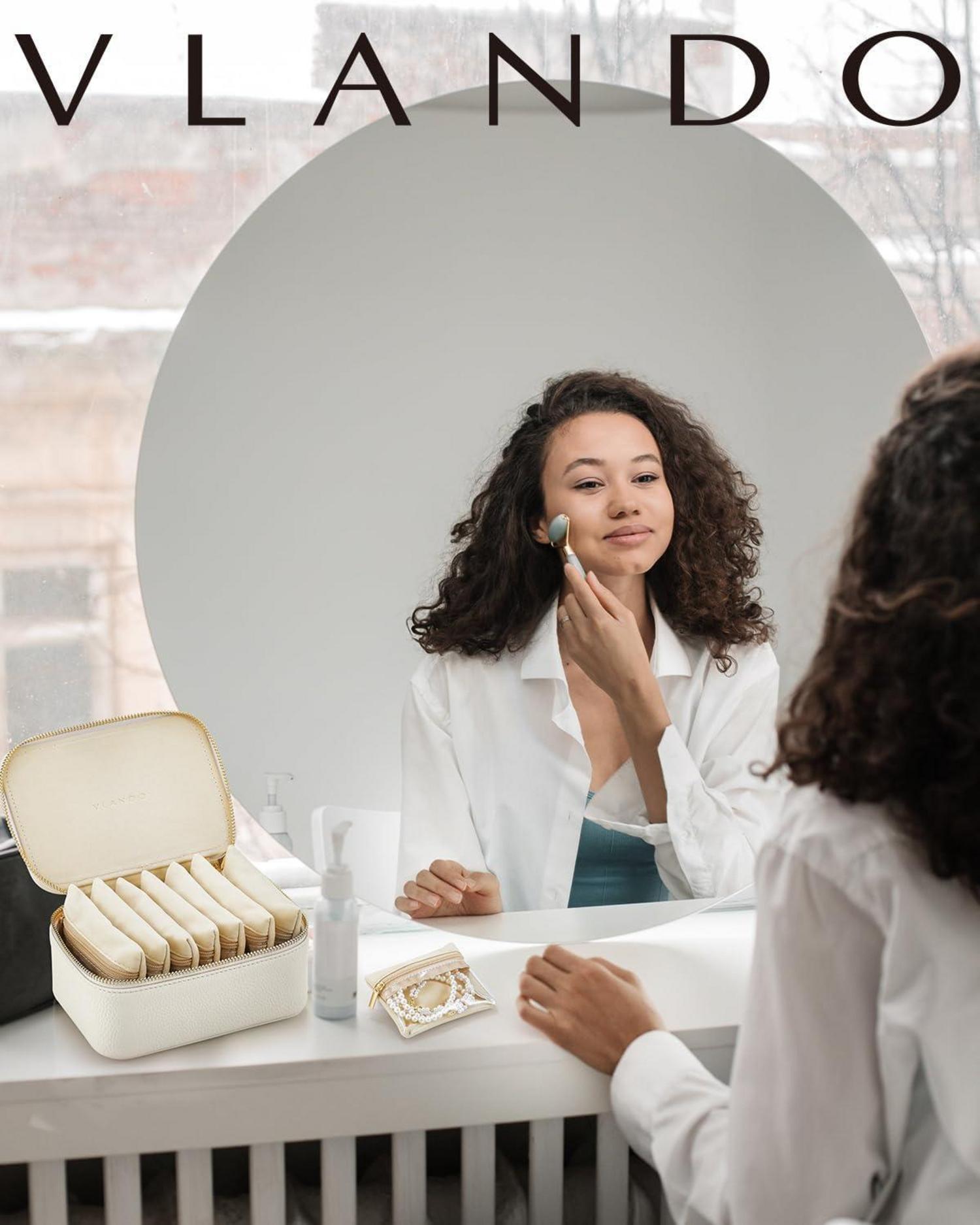 Vlando Reise Schmuckkästchen mit 8 Schmuckbeutel aus Leder und Samt, Geschenk