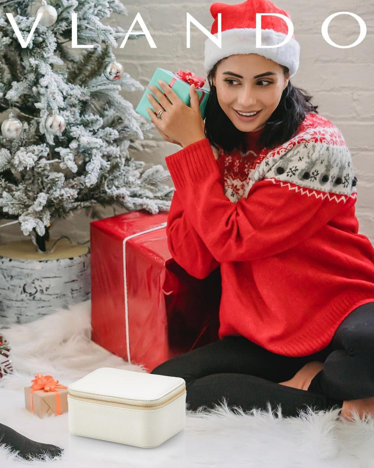 Reise Schmuckkasten mit 8 Schmuckbeuteln aus PU Leder, Transparente