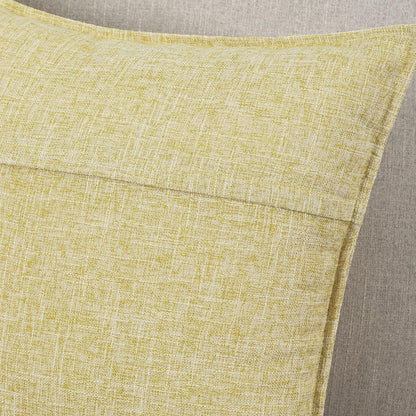 2x Kissenbezug Polyester-Leinen Hellgelb 40x60 cm