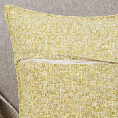 2x Kissenbezug Polyester-Leinen Hellgelb 40x60 cm