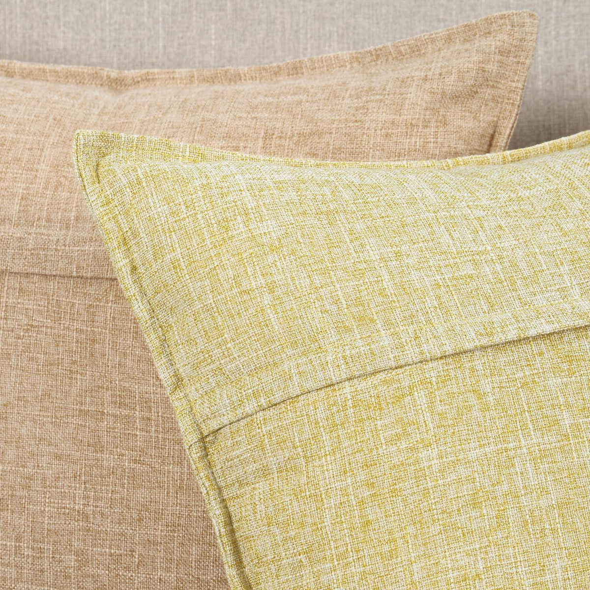 2x Kissenbezug Polyester-Leinen Hellgelb 40x60 cm