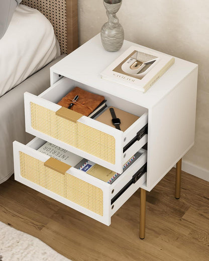 Rattan Nachttisch mit 2
