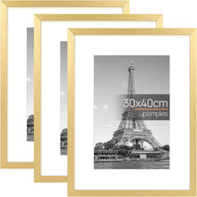 3er Set 30x40 Gold Bilderrahmen im Shabby Chic-Stil