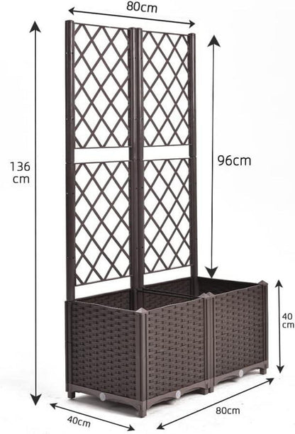 Mingone Hochbeet Pflanzgefäß Rankkasten 80x40x136 cm