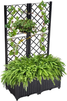Rankkasten Hochbeet Pflanzgefäß mit Rankgitter 80x40x136cm