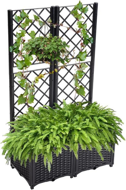 Rankkasten Hochbeet Pflanzgefäß mit Rankgitter 80x40x136cm