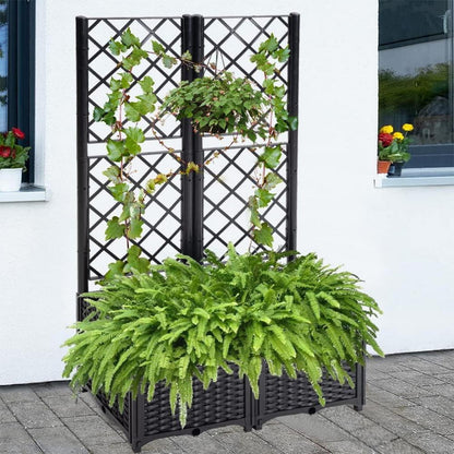 Mingone Rankkasten Hochbeet Pflanzgefäß 80x40x136cm Schwarz