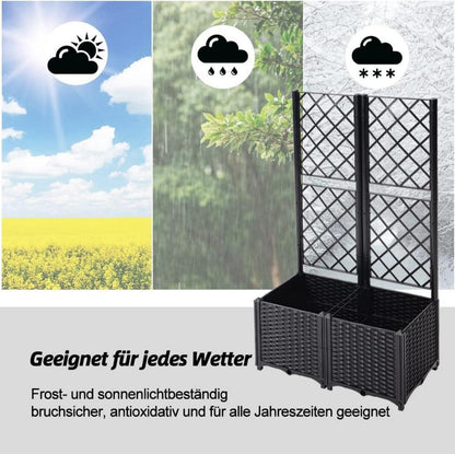 Rankkasten Hochbeet Pflanzgefäß Garten Terrasse Balkon Schwarz 80x40x136cm