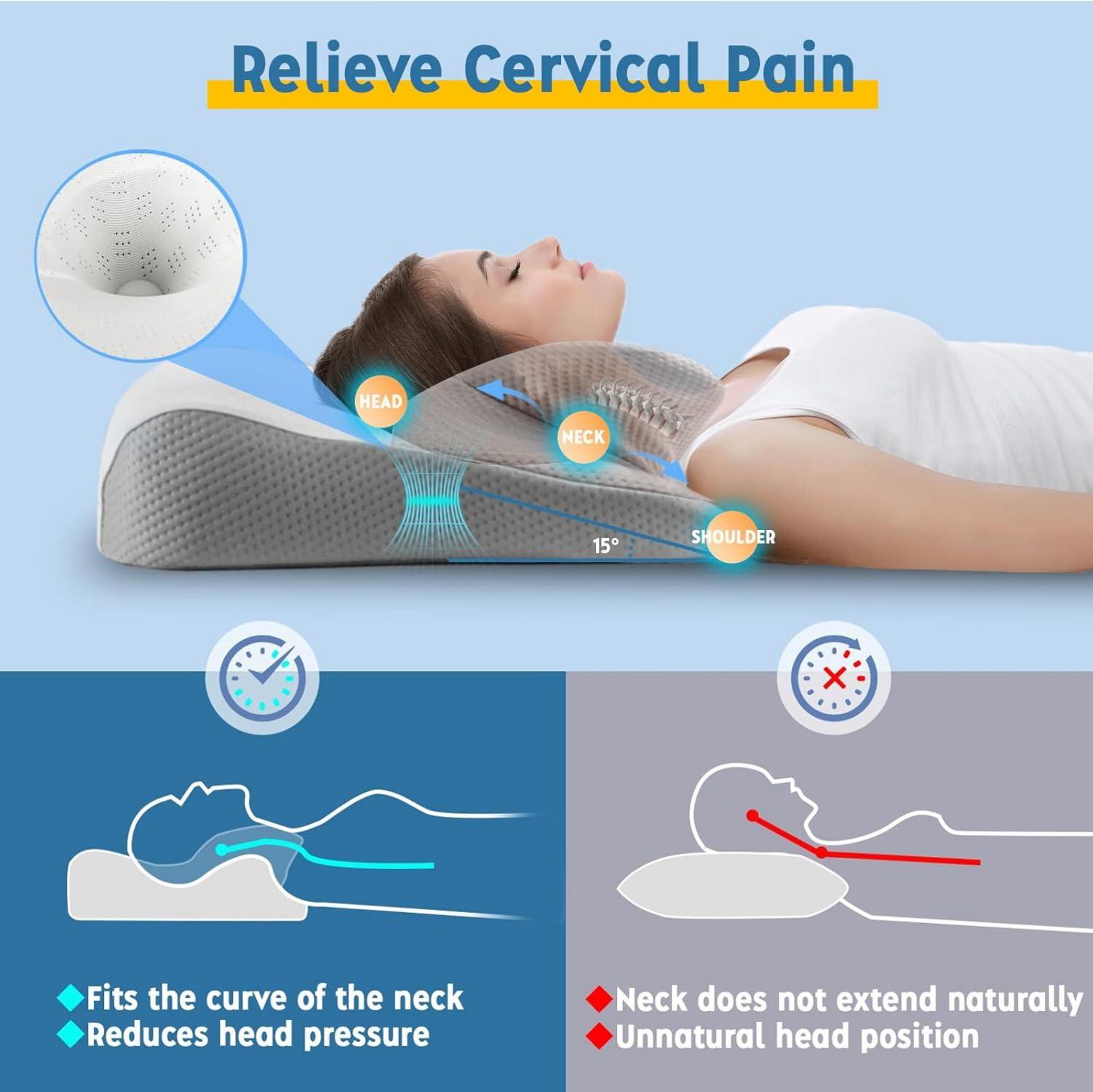 Orthopädisches Memory Foam Seitenschläferkissen mit Höhenverstellung