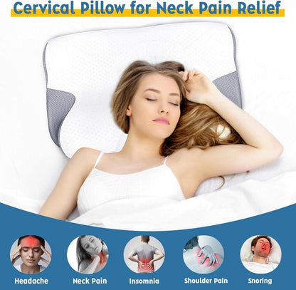 LUOFNI Orthopädisches Nackenkissen Memory Foam höhenverstellbar ergonomisch