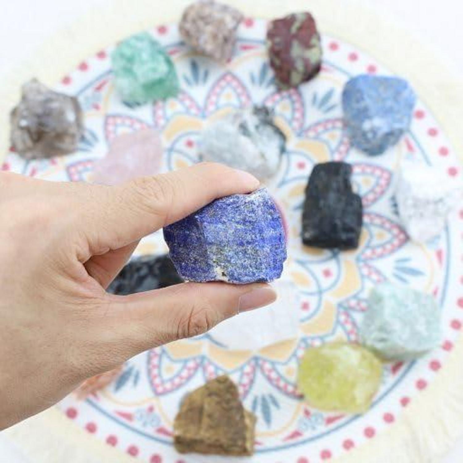 Lapislazuli Kristall Rohstein 2 Stück 100% Natursteine Premium