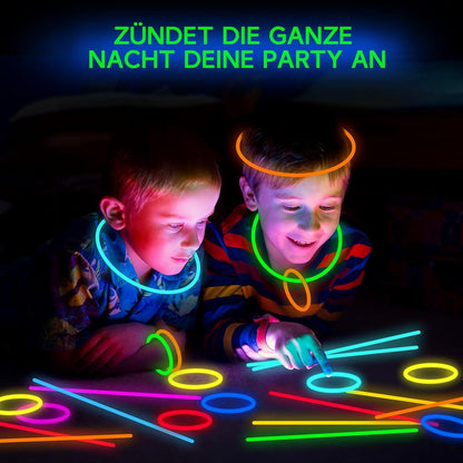 40 Neon Leuchtstäbe Knicklichter Set Party Zubehör Glow Sticks