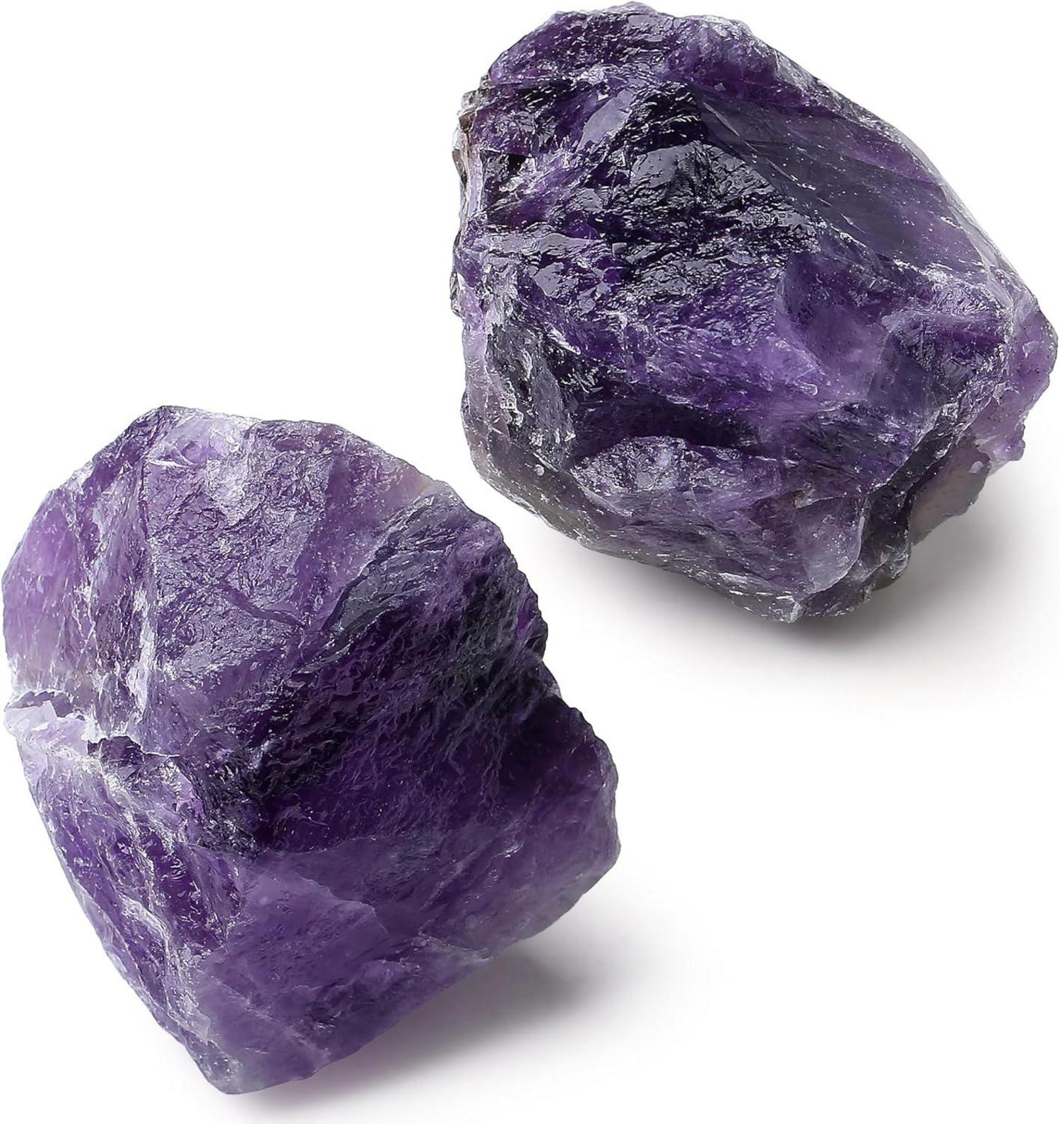 Große Amethyst Kristall Rohsteine 2 Stück Premium Qualität