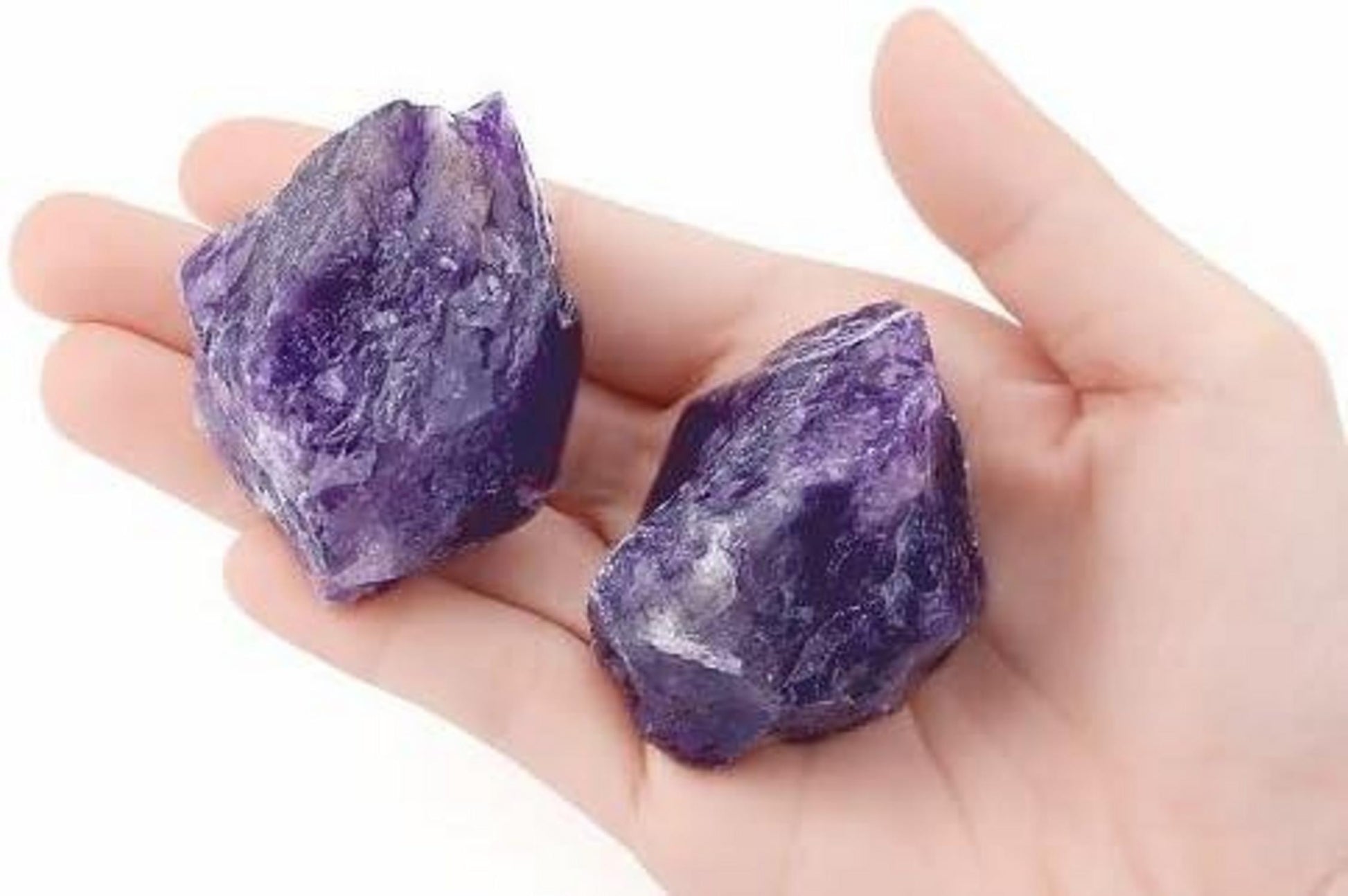 Amethyst Rohstein 2 Stück 100% Naturstein Kristalle Rohkristall