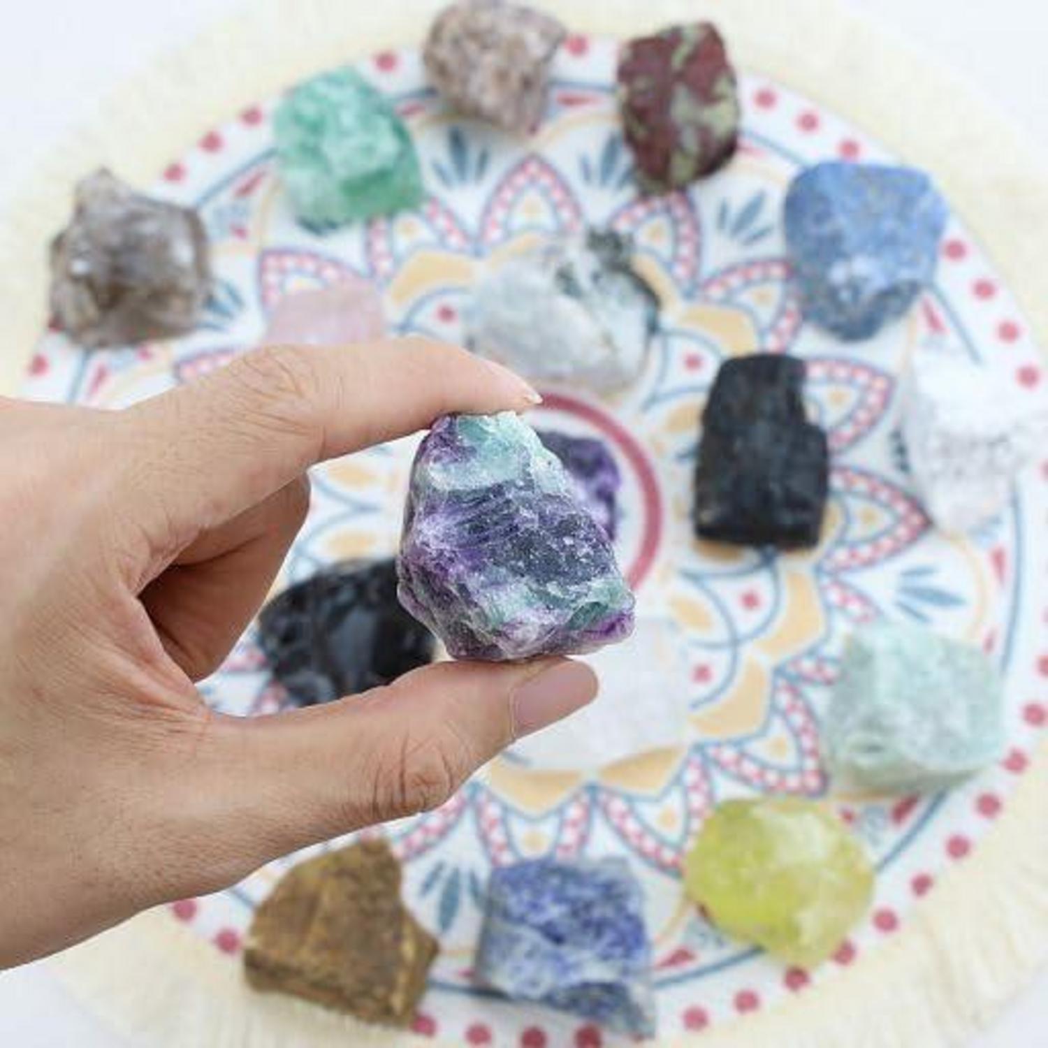 Fluorit Heilsteine Rohkristalle 2 Stück Meditation Reiki