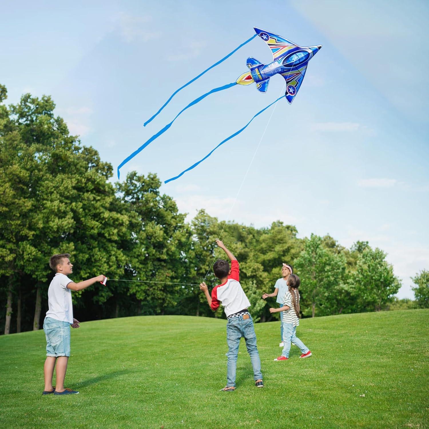 Kids Kites Langlebige Kampfdrachen Große Stranddrachen Blau