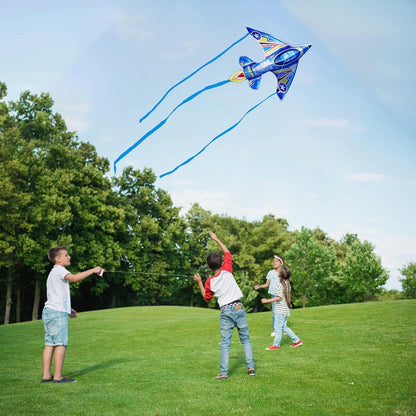 Kids Kites Langlebige Kampfdrachen Große Stranddrachen Blau