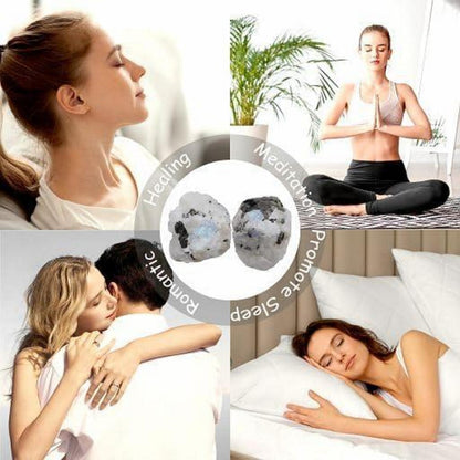 QINJIEJIE Mondstein Kristall 2 Stück Naturheilstein für Meditation & Reiki